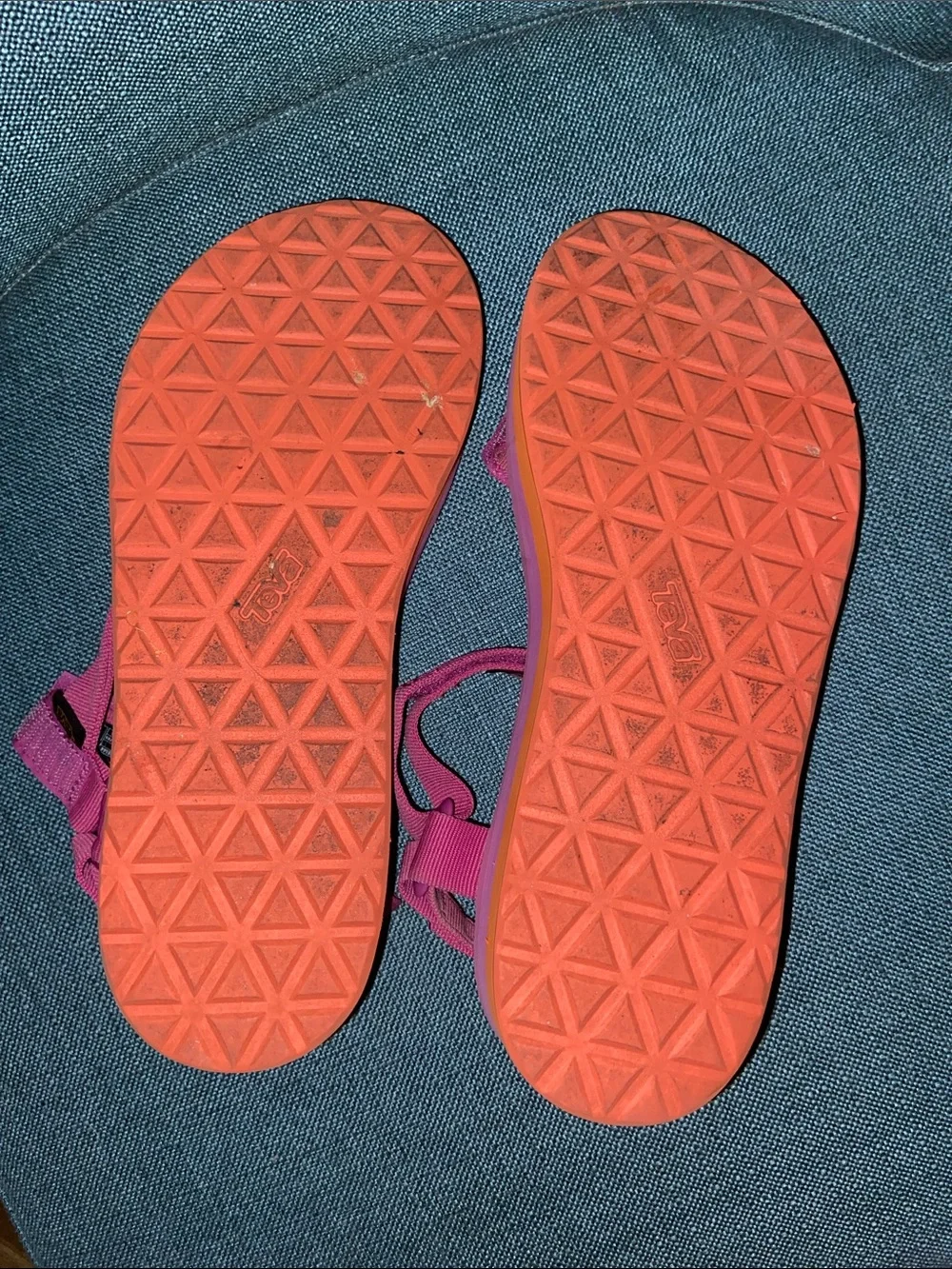 Teva Magenta and Orange Flatform Universal Sandals